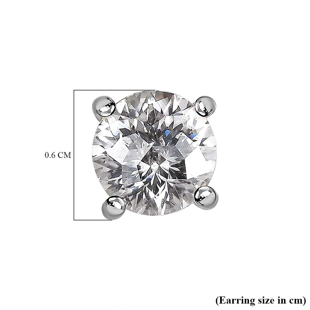 Moissanite Solitaire Stud Earrings with Push Back in Platinum Overlay Sterling Silver 1.62 Ct. 7346955 6