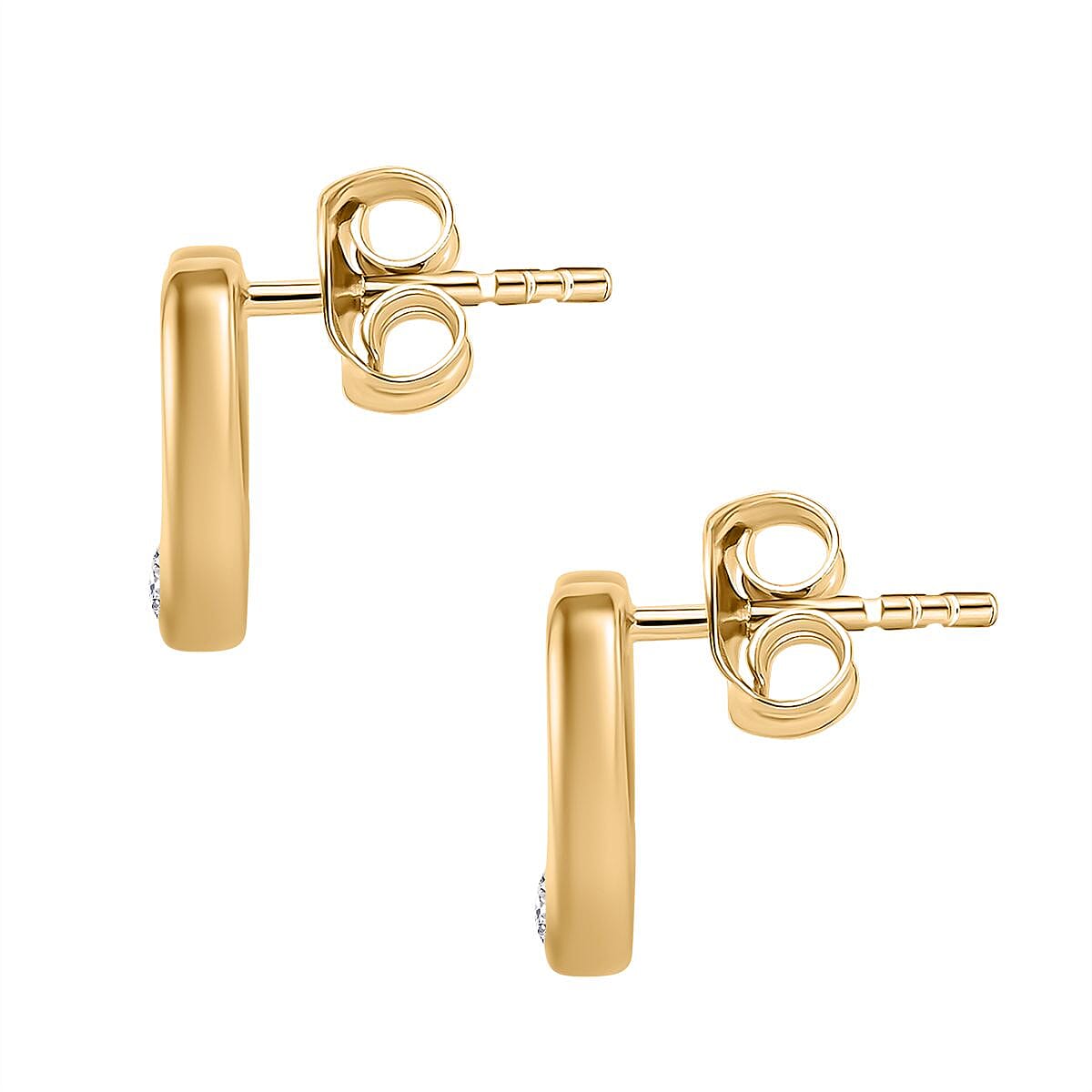 Designer Inspiration -Moissanite Heart Stud Earrings in 18K YG Vermeil Plated Sterling Silver 7773464 3