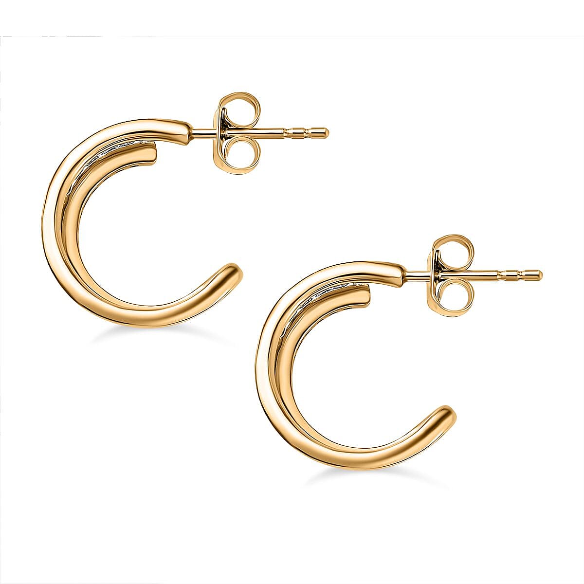 Moissanite Layering Hoop Earrings in 18K Yellow Gold Vermeil Plated Sterling Silver 7833315 4