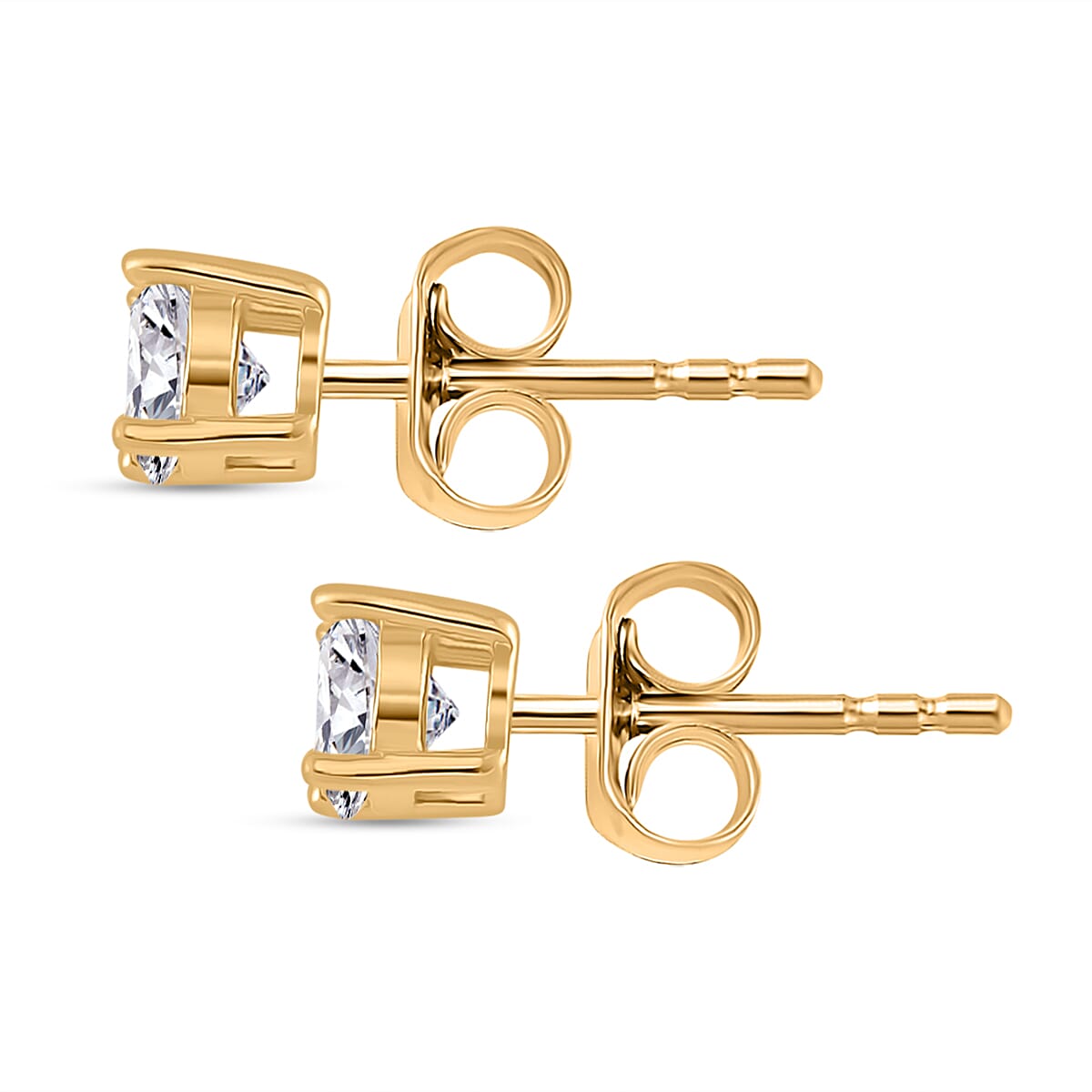 RADIANTA GRA Certified Moissanite D-VVS1 Solitaire Stud Push Post Earring in 18K Vermeil Yellow Gold Plated Sterling Silver 1.00 Ct. 8044143 4