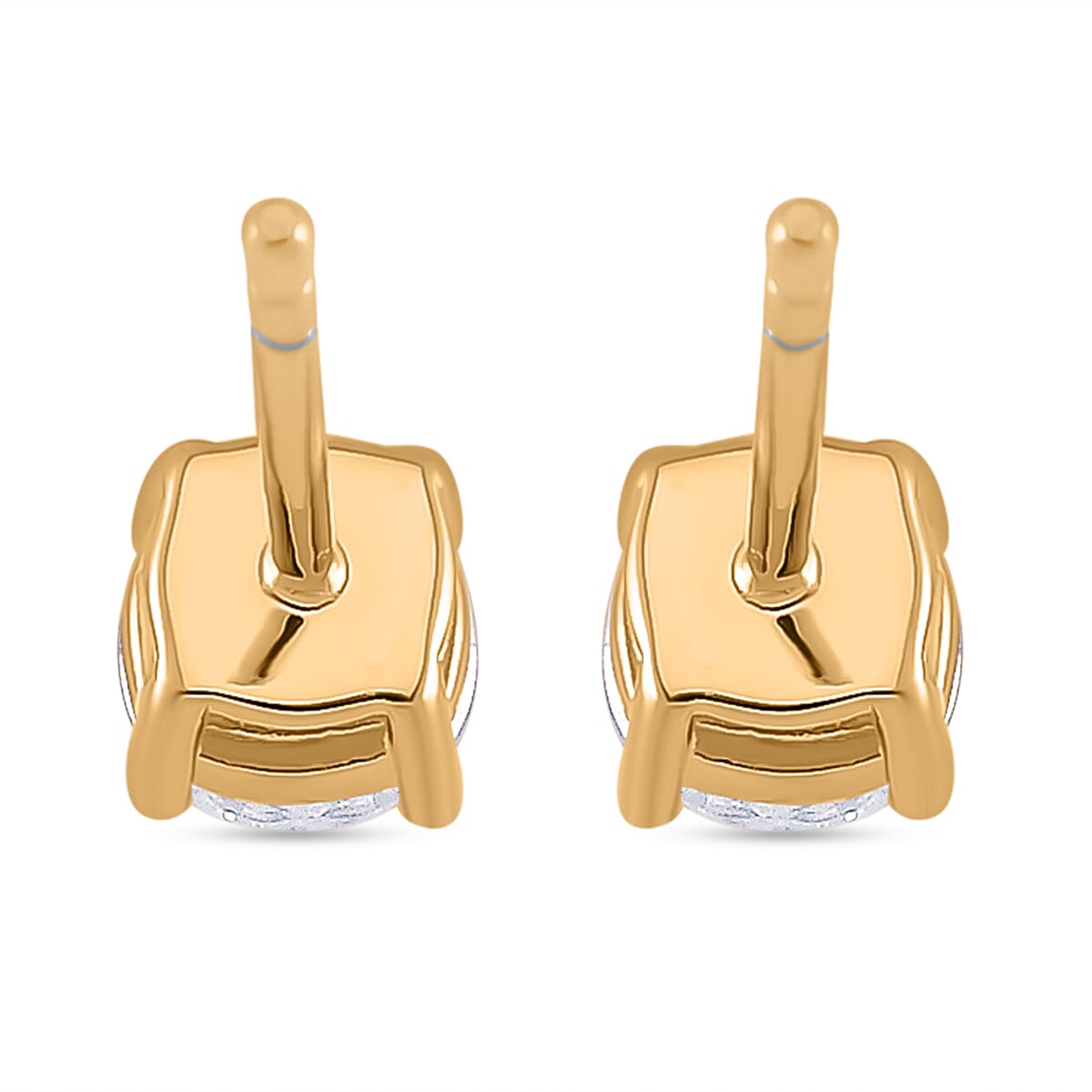 RADIANTA GRA Certified Moissanite D-VVS1 Solitaire Stud Push Post Earring in 18K Vermeil Yellow Gold Plated Sterling Silver 1.00 Ct. 8044143 5