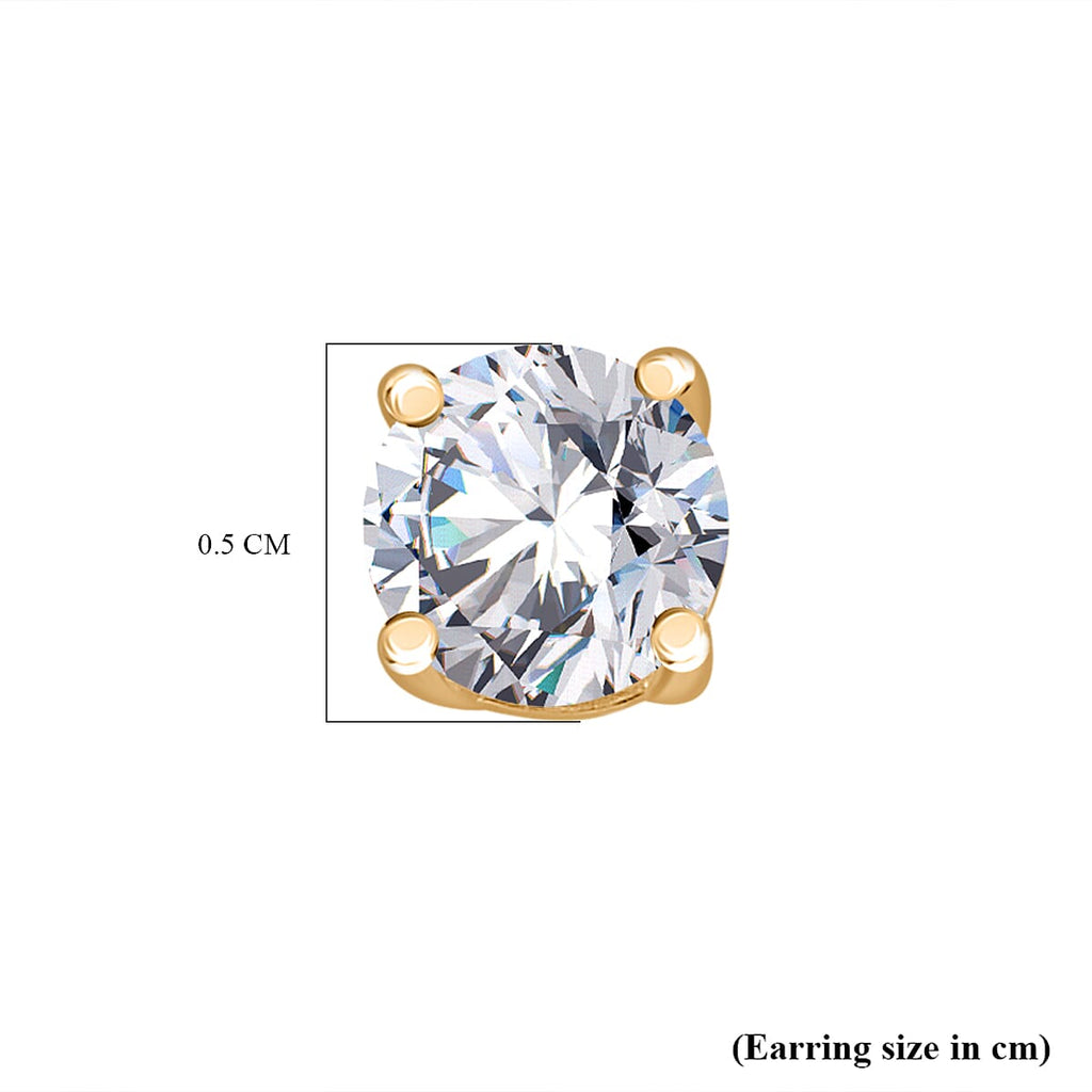 RADIANTA Moissanite - GRA Certified D-VVS1 Moissanite Solitaire Stud Push Post Earring in 18K Vermeil Yellow Gold Plated Sterling Silver 1.00 Ct.