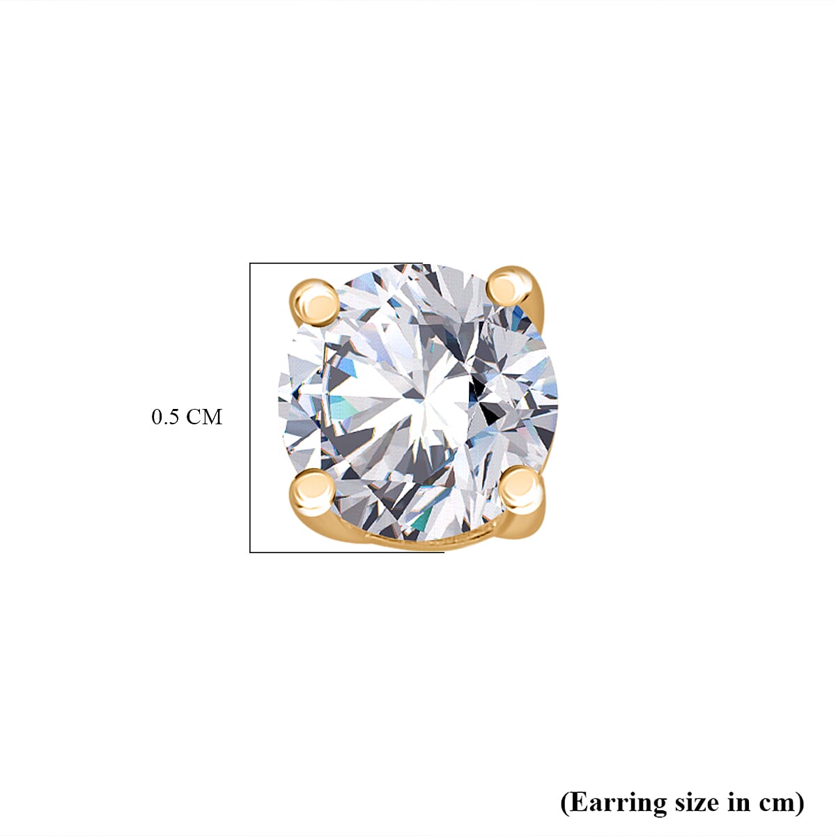 RADIANTA GRA Certified Moissanite D-VVS1 Solitaire Stud Push Post Earring in 18K Vermeil Yellow Gold Plated Sterling Silver 1.00 Ct. 8044143 6