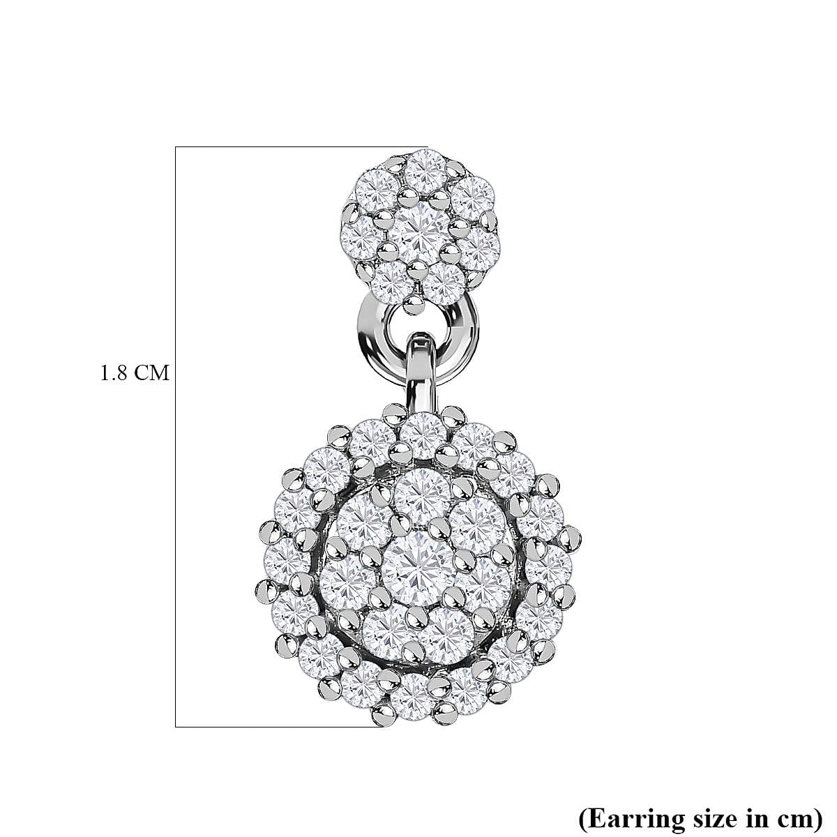 Moissanite Dangle Earrings in Platinum Overlay Sterling Silver 7560321 6