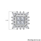 Moissanite Stud Earrings in Platinum Overlay Sterling Silver