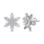 Moissanite Snowflake Earrings in Platinum Overlay Sterling Silver 1.55 Ct.