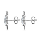 Moissanite Snowflake Earrings in Platinum Overlay Sterling Silver 1.55 Ct.