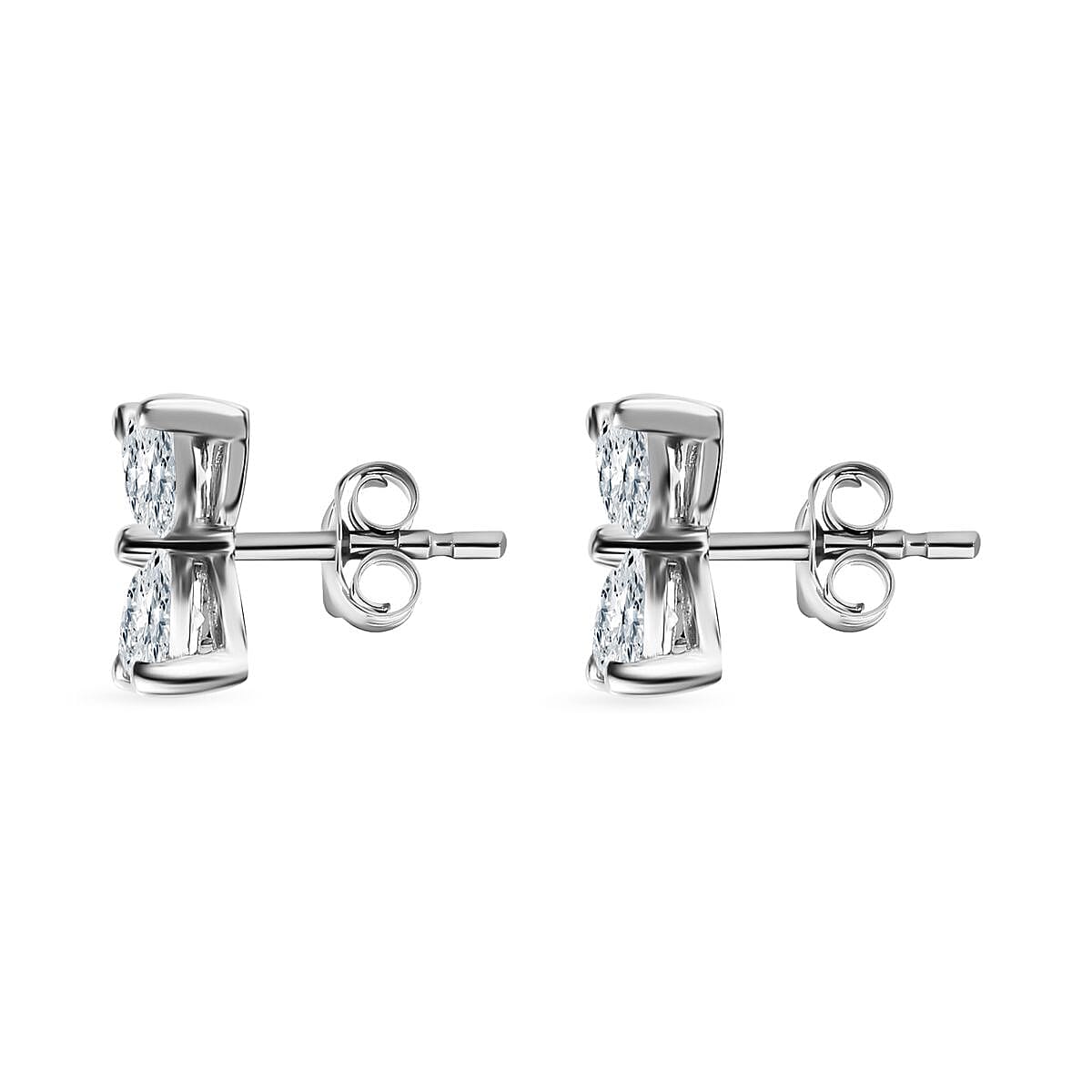 Moissanite Floral Stud Earrings in Platinum Overlay Sterling Silver 1.77 Ct. 7668925 4