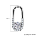 Moissanite Dangle Loop Earrings in Platinum Overlay Sterling Silver 1.21 Ct.
