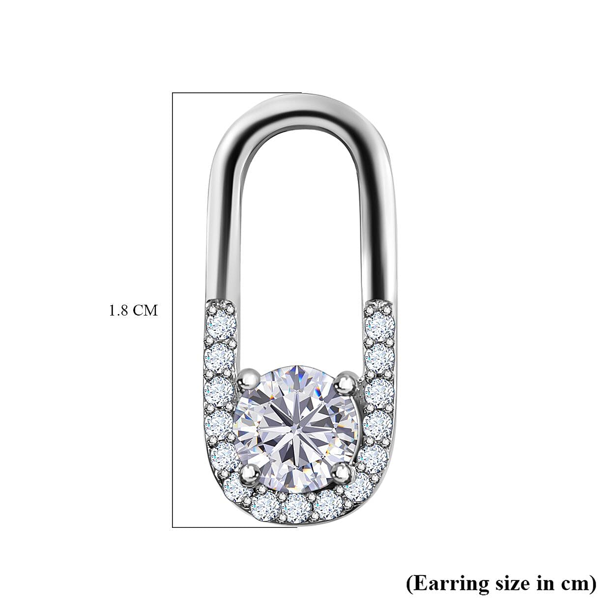 Moissanite Drop Loop Earrings in Platinum Overlay Sterling Silver 1.21 Ct. 7668935 6