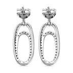 Moissanite Drop Earrings in Platinum Overlay Sterling Silver