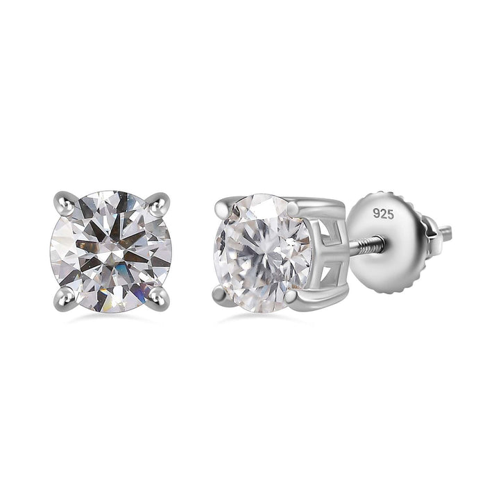 1.1 Ct. Moissanite Solitaire, Stud earring in Platinum Sterling Silver 7709840 1
