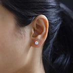 Moissanite  Solitaire Stud Push Post Earring in Platinum Overlay Sterling Silver 2.40 ct  1.144  Ct.