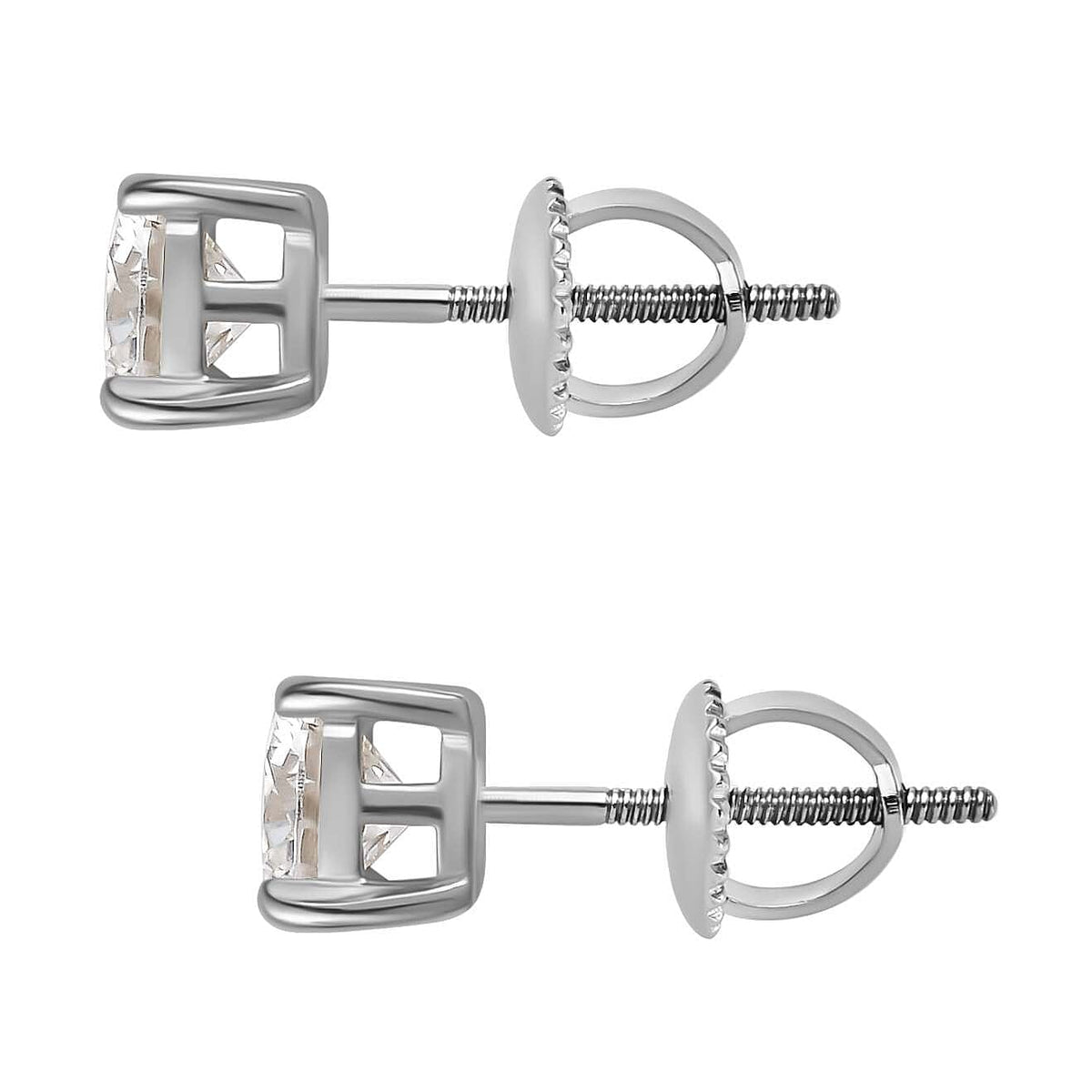 1.1 Ct. Moissanite Solitaire, Stud earring in Platinum Sterling Silver 7709840 6