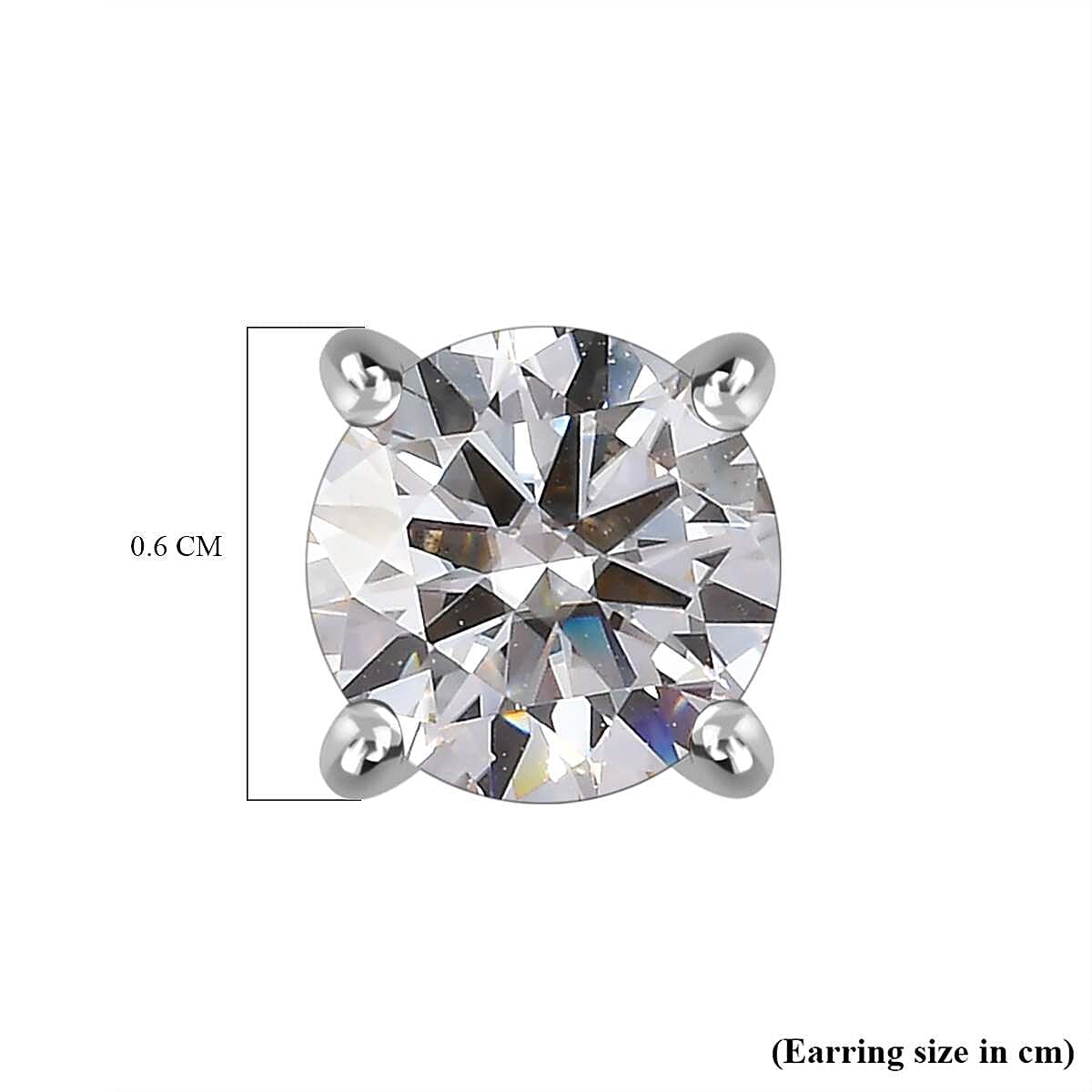 1.1 Ct. Moissanite Solitaire, Stud earring in Platinum Sterling Silver 7709840 7