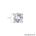 Round 5mm Moissanite Solitaire Stud Earrings in Rhodium Overlay Sterling Silver