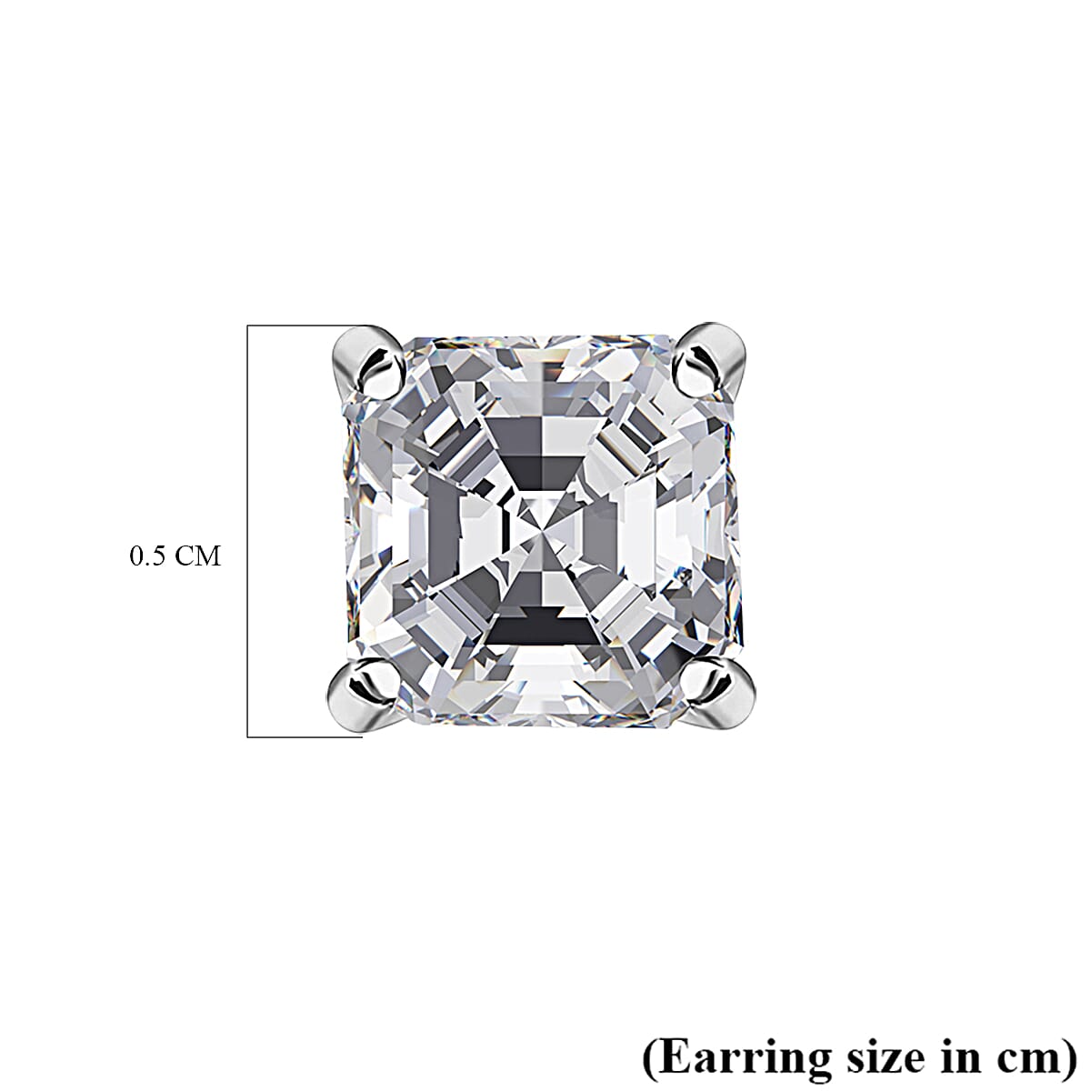 Moissanite Solitaire Stud Push Post Earrings in Rhodium Overlay Sterling Silver 1.30 ct  1.362  Ct. 7783964 6