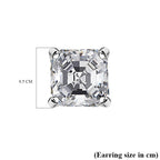 Moissanite  Solitaire Stud Push Post Earring in Rhodium Overlay Sterling Silver 1.30 ct  1.362  Ct.
