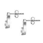 Moissanite Earrings in Rhodium Overlay Sterling Silver 1.10 Ct