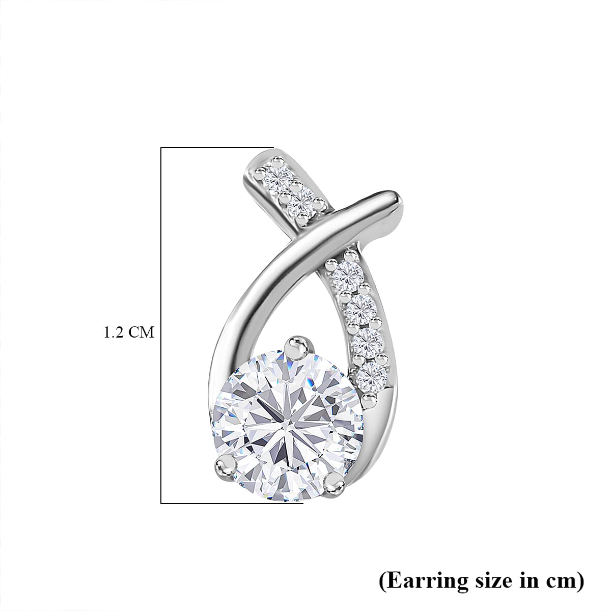 Moissanite Drop Earrings in Rhodium Overlay Sterling Silver 1.10 Ct 7784726 5