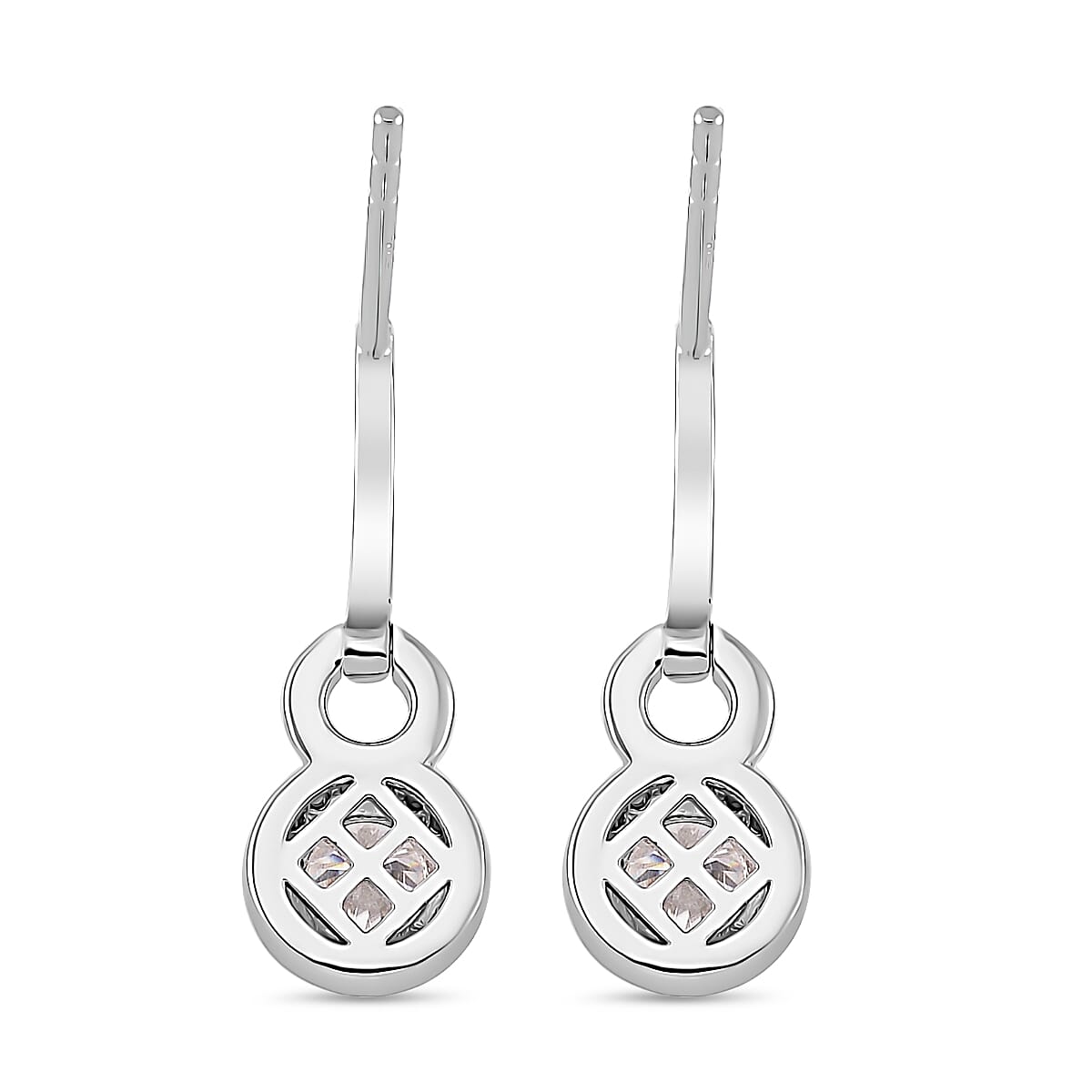 RADIANTA GRA Certified Moissanite D-VVS1 Halo Earrings in Rhodium Overlay Sterling Silver 8044244 5