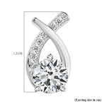 Moissanite Solitaire Stud Push Post Earring in Rhodium Overlay Sterling Silver 0.96 Ct.
