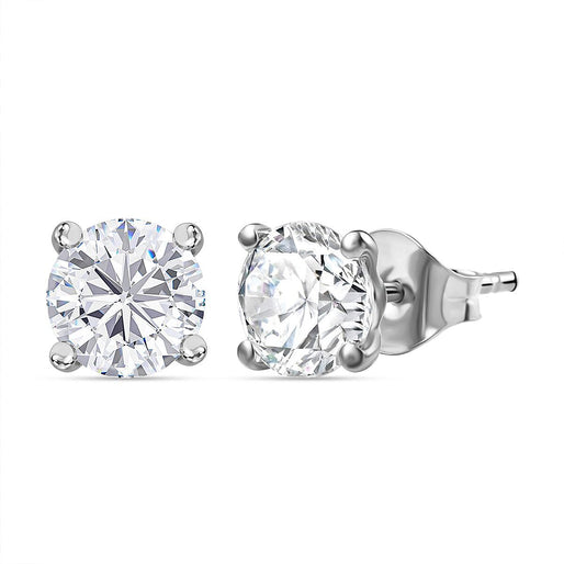 Moissanite Solitaire Stud Push Post Earring in 18K Vermeil Yellow Gold Plated Sterling Silver 1.51 Ct.