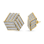 Moissanite Stud Earrings in 18K Vermeil Yellow Gold Plated Sterling Silver