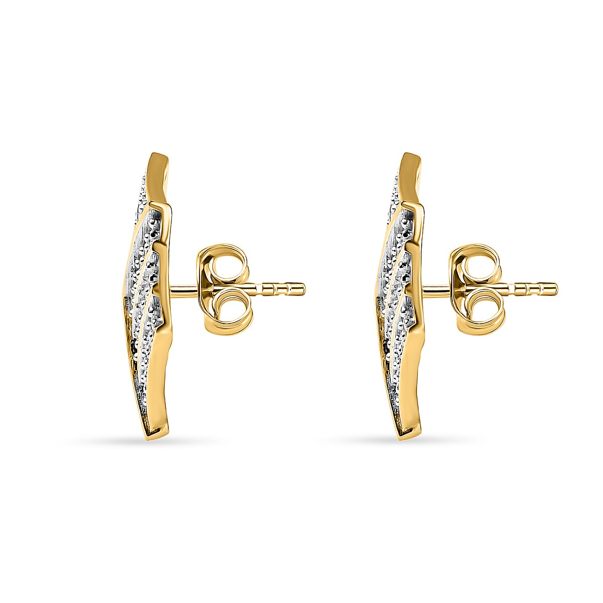 Moissanite Stud Earrings in 18K Vermeil Yellow Gold Plated Sterling Silver 7555263 4