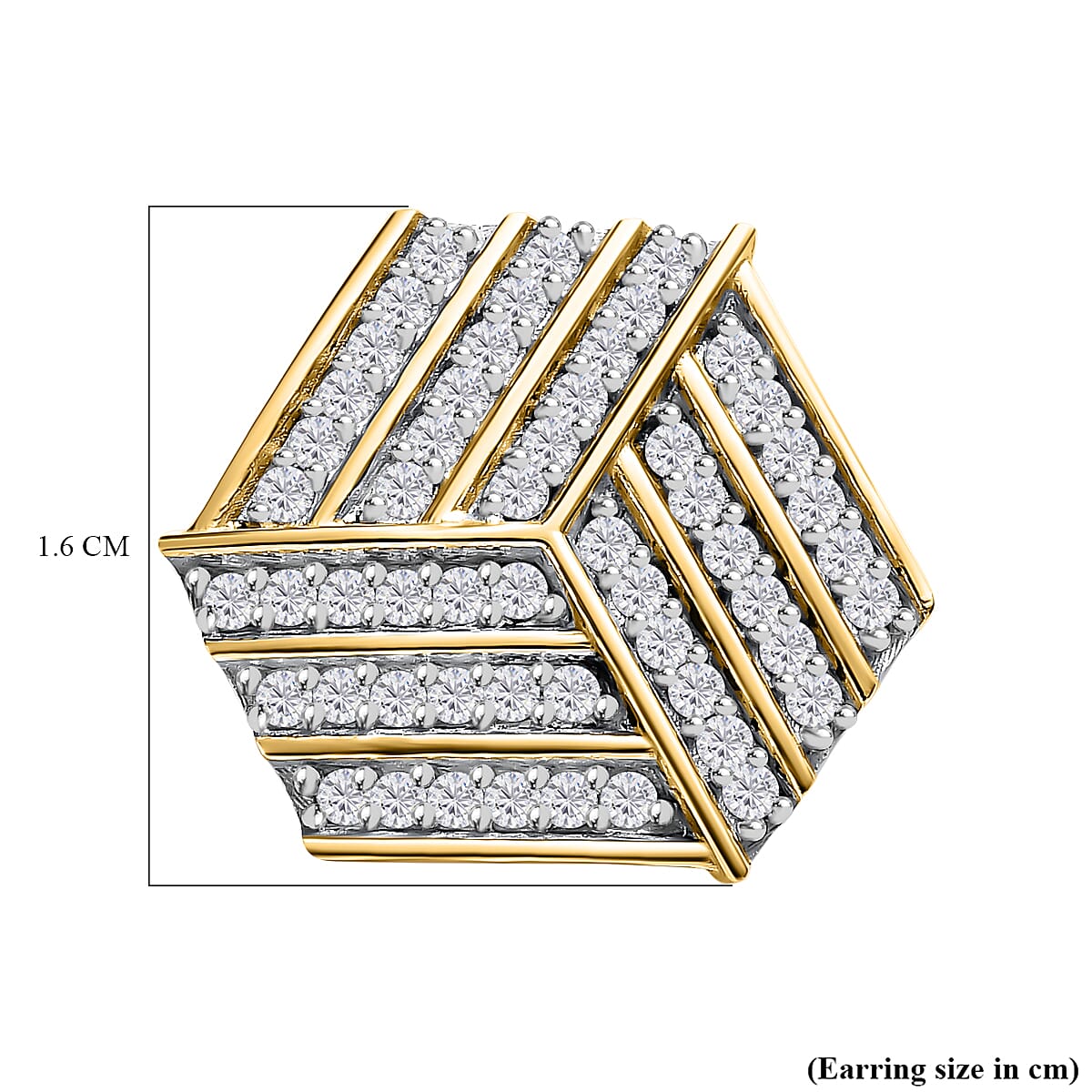 Moissanite Stud Earrings in 18K Vermeil Yellow Gold Plated Sterling Silver 7555263 5