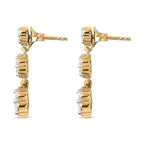 Moissanite Earrings in 18K Yellow Gold Vermeil Plated Sterling Silver 1.46 Ct, Silver Wt 6.07 GM