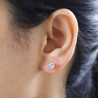 Moissanite Solitaire Stud Earrings in 18K Vermeil Yellow Gold Plated Sterling Silver 1.14 Ct.