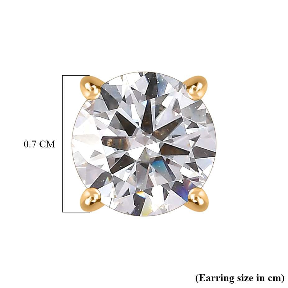 2.3 Ct. Moissanite Solitaire Stud earring in Yellow Gold Vermeil Sterling Silver 7709884 7