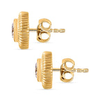 Moissanite Solitaire Earrings in 18K Yellow Gold Vermeil Plated Sterling Silver