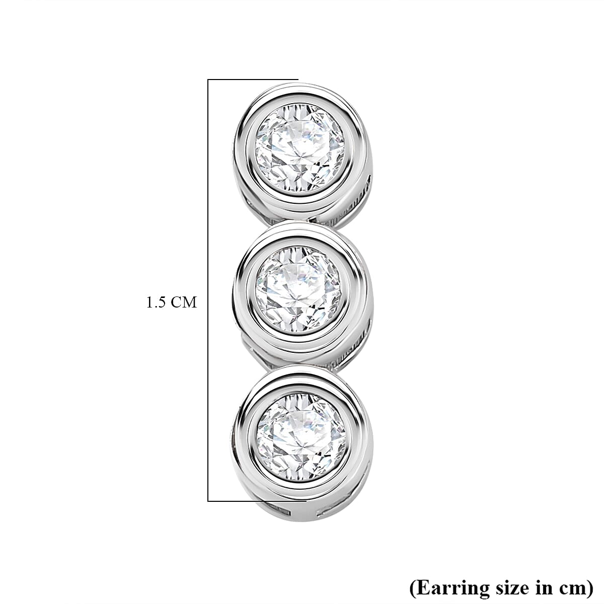 Moissanite Bubble Drop Earrings in Rhodium Plated Sterling Silver 7847165 5