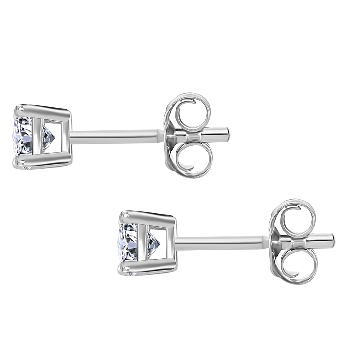 RADIANTA GRA Certified Moissanite D-VVS1 Solitaire Stud Earrings in Rhodium Overlay Sterling Silver 7972739 5