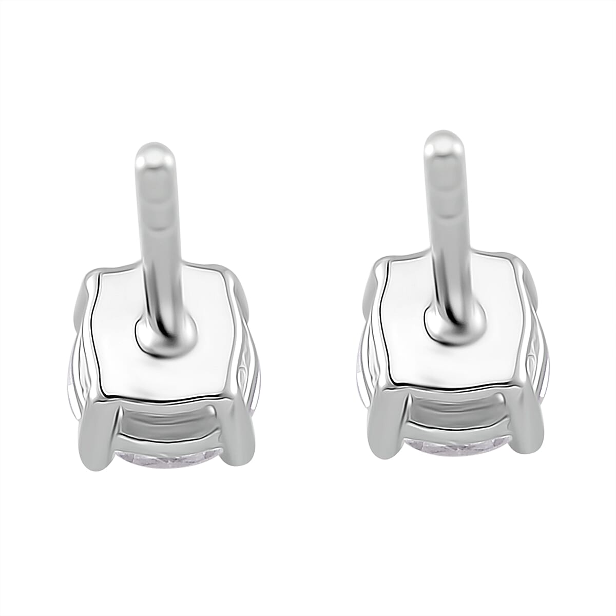 RADIANTA GRA Certified Moissanite D-VVS1 Solitaire Stud Earrings in Rhodium Overlay Sterling Silver 7972739 6