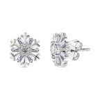 Moissanite Solitaire Stud Earring With Push Back in Rhodium Overlay Sterling Silver 0.87 Ct.