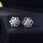 Moissanite Solitaire Stud Earring With Push Back in Rhodium Overlay Sterling Silver 0.87 Ct.
