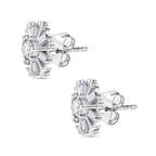 Moissanite Solitaire Stud Earring With Push Back in Rhodium Overlay Sterling Silver 0.87 Ct.