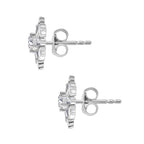 Moissanite Solitaire Stud Earring With Push Back in Rhodium Overlay Sterling Silver 0.87 Ct.