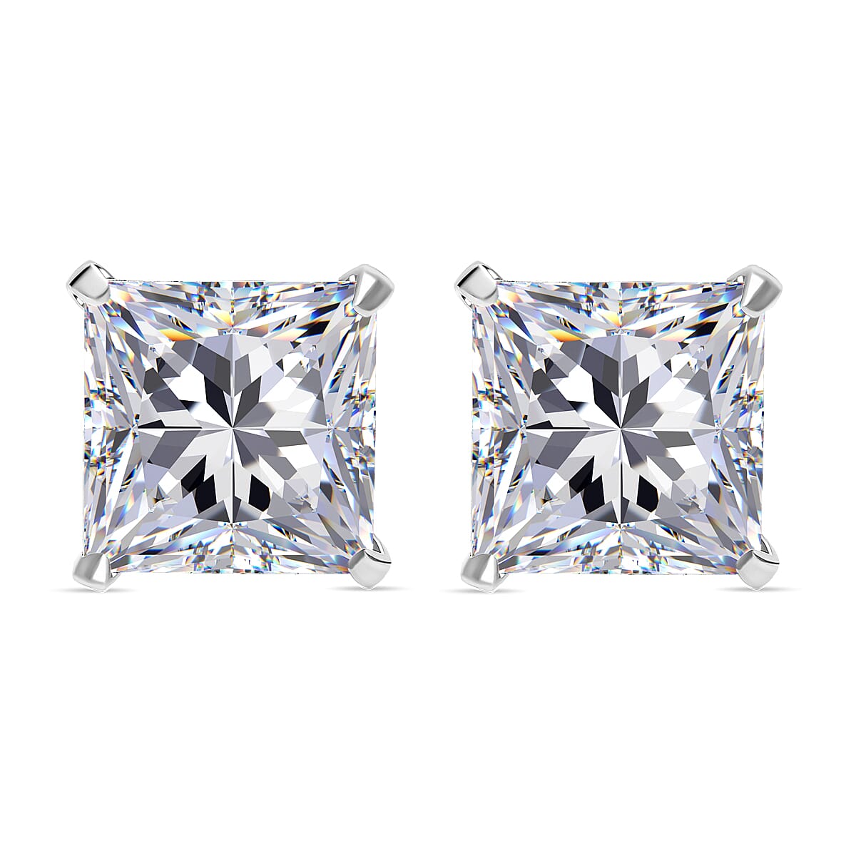 1 Ct. Moissanite Stud;Solitaire earring in Platinum Sterling Silver 3890686 0
