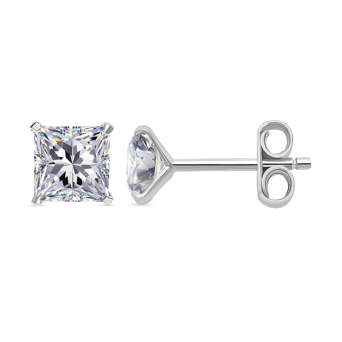 1 Ct. Moissanite Stud;Solitaire earring in Platinum Sterling Silver 3890686 4
