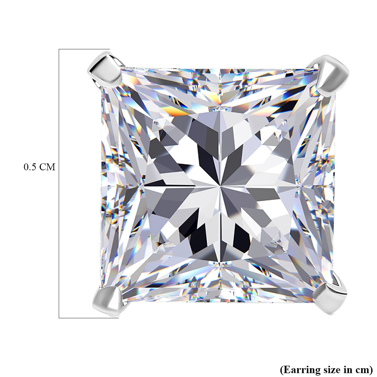 1 Ct. Moissanite Stud;Solitaire earring in Platinum Sterling Silver 3890686 5