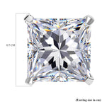 Moissanite Stud Earrings with Push Back in Platinum Overlay Sterling Silver 1.00 Ct.