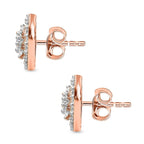 D'Joy Moissanite Stud Earrings with Push Back in 18K Vermeil Rose Gold Plated Sterling Silver 1.00 Ct