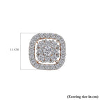 D'Joy Moissanite Stud Earrings with Push Back in 18K Vermeil Rose Gold Plated Sterling Silver 1.00 Ct