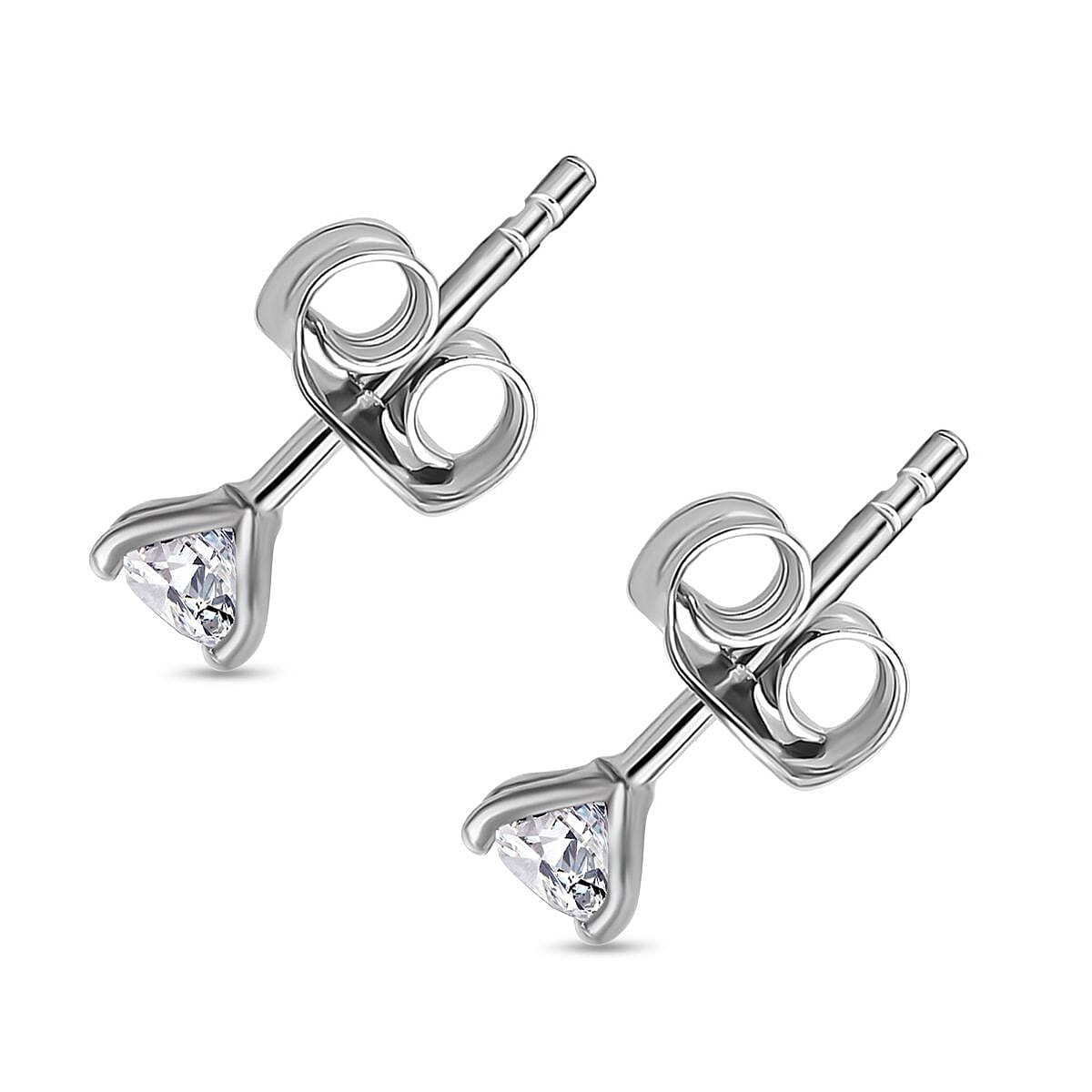 Moissanite Solitaire Stud Earrings in Platinum Overlay Sterling Silver 7852933 10
