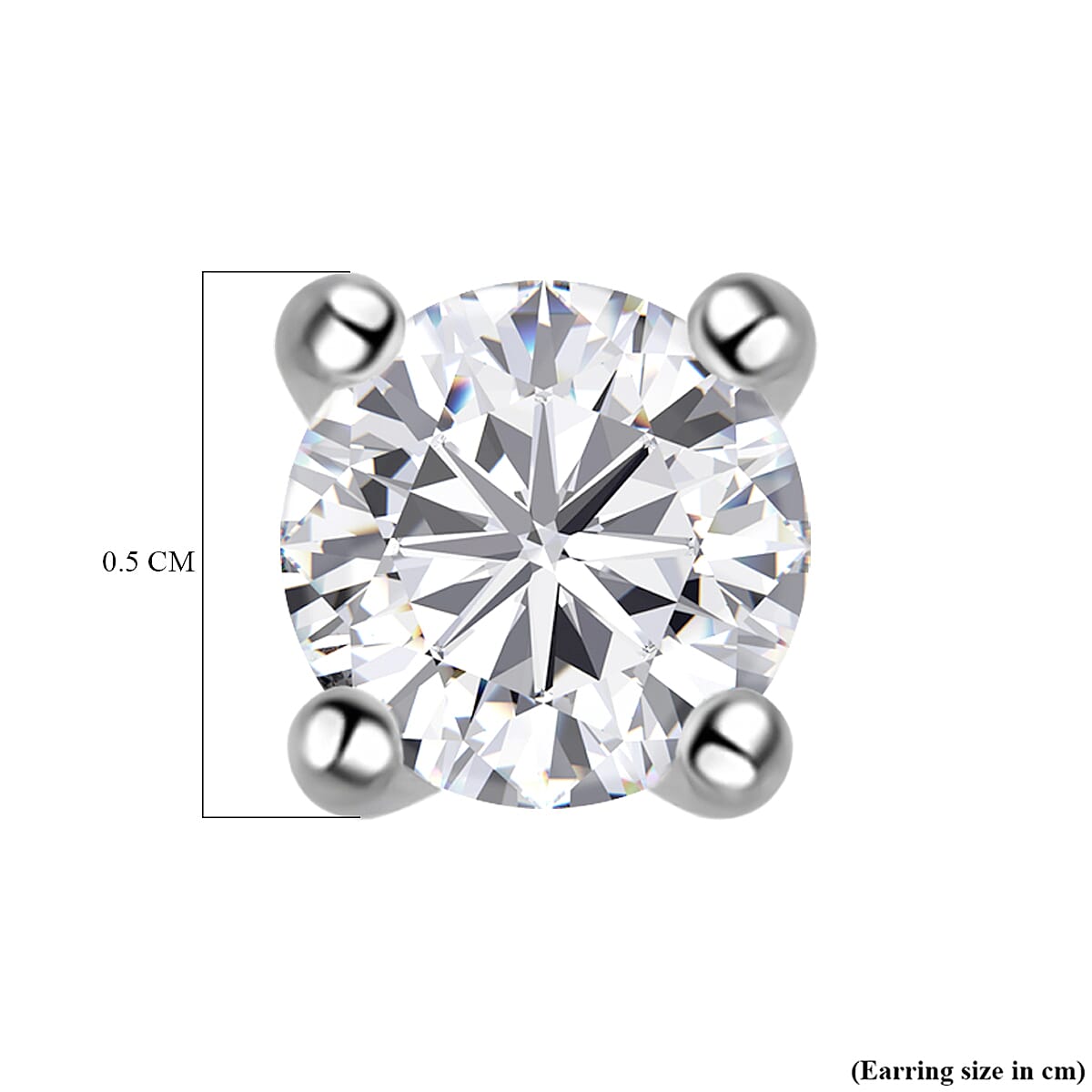 Moissanite Stud Earrings in Platinum Plated Sterling Silver 8846967 5