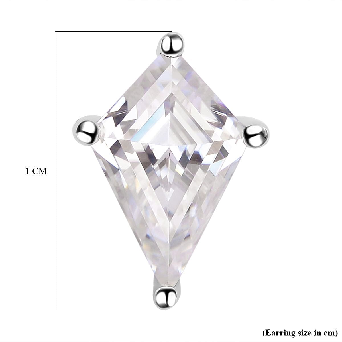 Moissanite Stud Earrings(With Push Back) in Rhodium Overlay Sterling Silver 2.50 Ct. 7077884 5